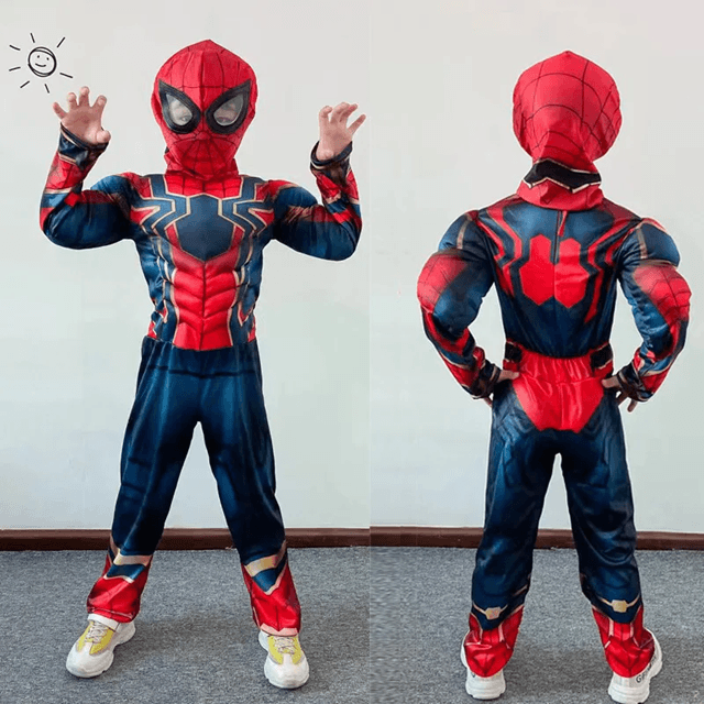 Kids Superhero Muscle Costume Set with Mask and Cloak
