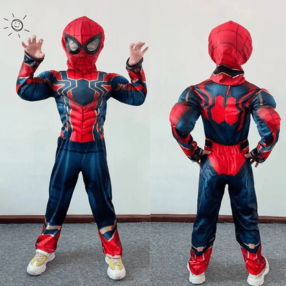 Kids Superhero Muscle Costume Set with Mask and Cloak