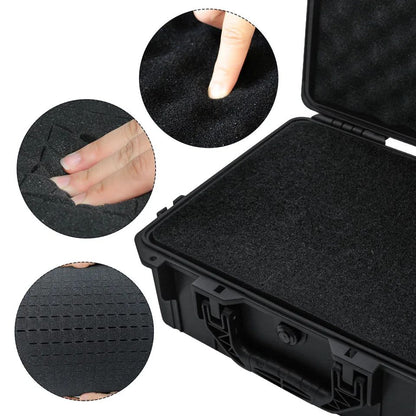 Universal Waterproof Shockproof Hard Tool Case with Pre-Cut Foam Insert – Portable Plastic Carry Storage Box Organizer