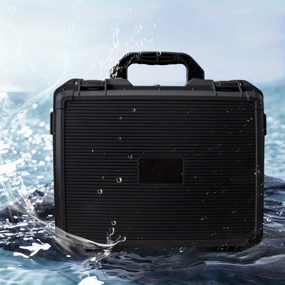 Universal Waterproof Shockproof Hard Tool Case with Pre-Cut Foam Insert – Portable Plastic Carry Storage Box Organizer