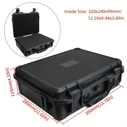 Universal Waterproof Shockproof Hard Tool Case with Pre-Cut Foam Insert – Portable Plastic Carry Storage Box Organizer
