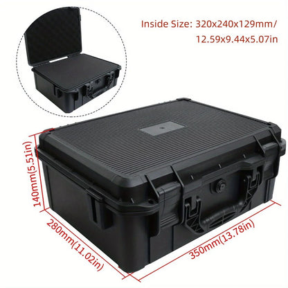 Universal Waterproof Shockproof Hard Tool Case with Pre-Cut Foam Insert – Portable Plastic Carry Storage Box Organizer