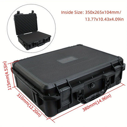 Universal Waterproof Shockproof Hard Tool Case with Pre-Cut Foam Insert – Portable Plastic Carry Storage Box Organizer