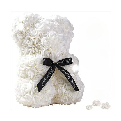 Artificial Flower Eternal Rose Teddy Bear for Mom, Mothers Day Birthday, Valentines Day, Anniversary Gifts Decorations