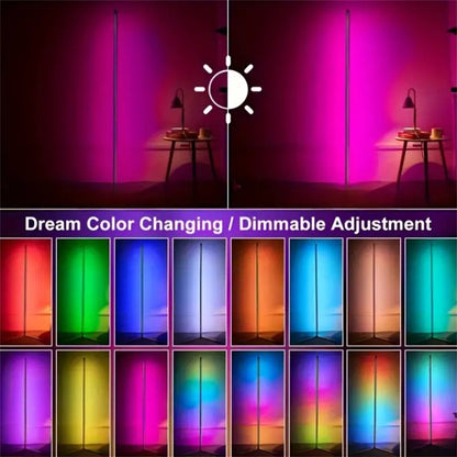 LED Corner Lamp Works Smart, RGB LED Floor Lamp with Music Sync and DIY Colors