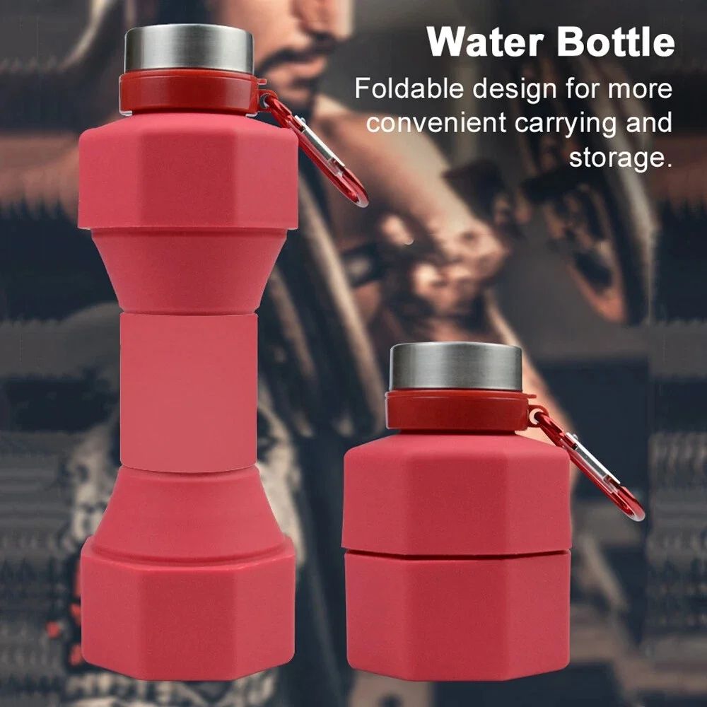 650ml Collapsible Silicone Water Bottle - Leakproof Foldable Travel Sports Bottle
