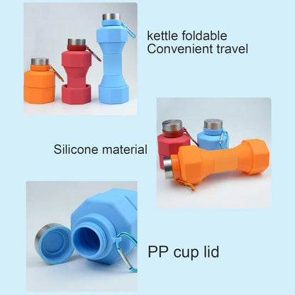 650ml Collapsible Silicone Water Bottle - Leakproof Foldable Travel Sports Bottle