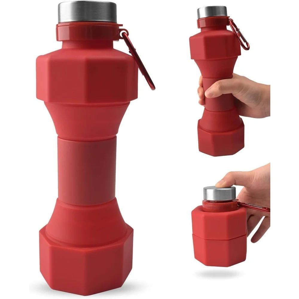 650ml Collapsible Silicone Water Bottle - Leakproof Foldable Travel Sports Bottle