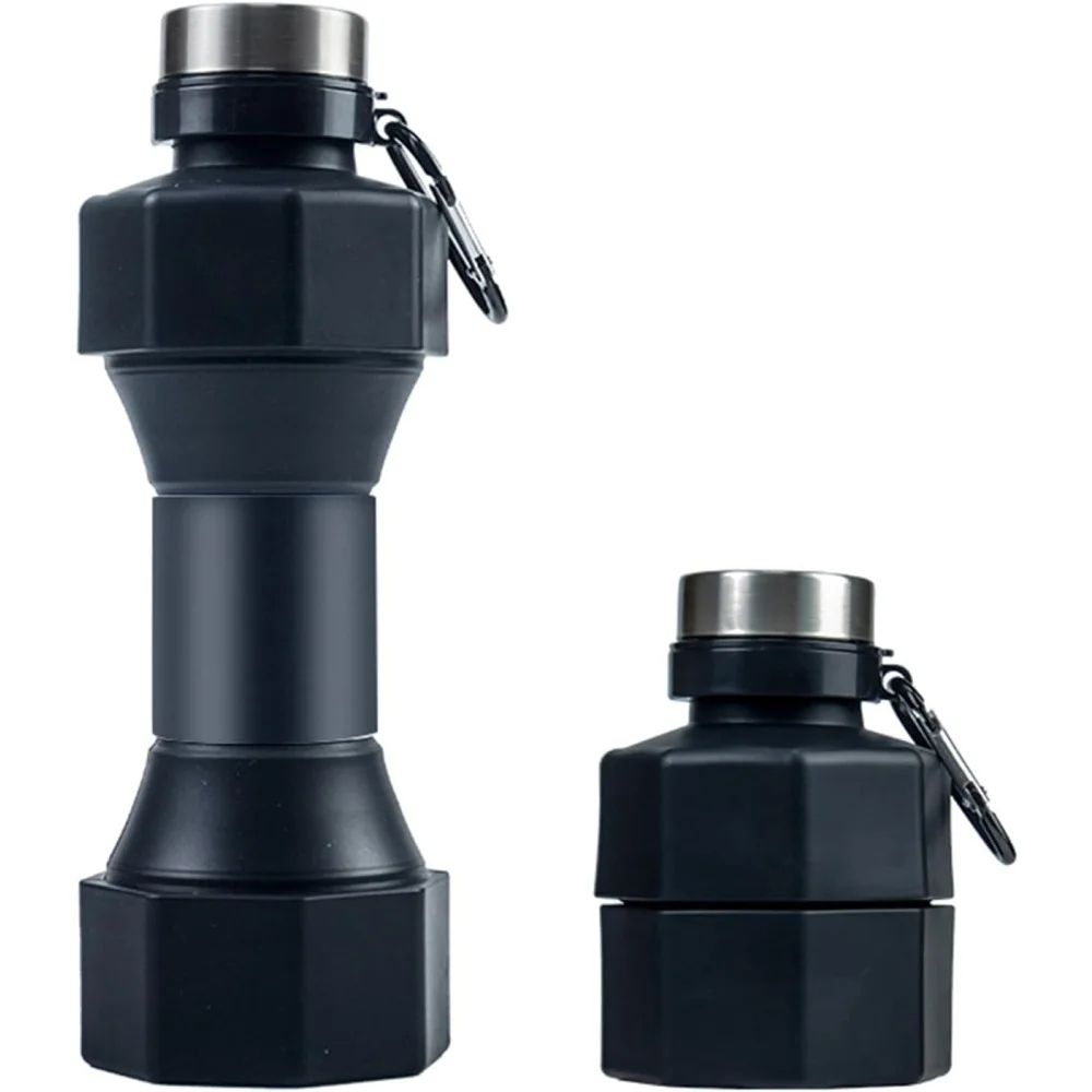 650ml Collapsible Silicone Water Bottle - Leakproof Foldable Travel Sports Bottle