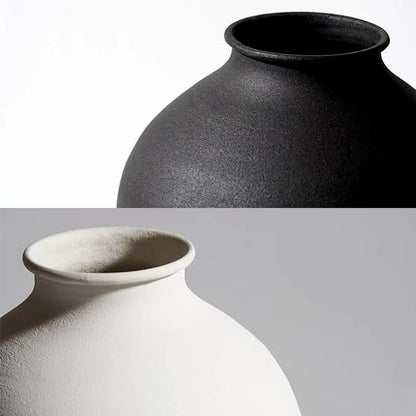 Minimalist Matte Black Metal Vase