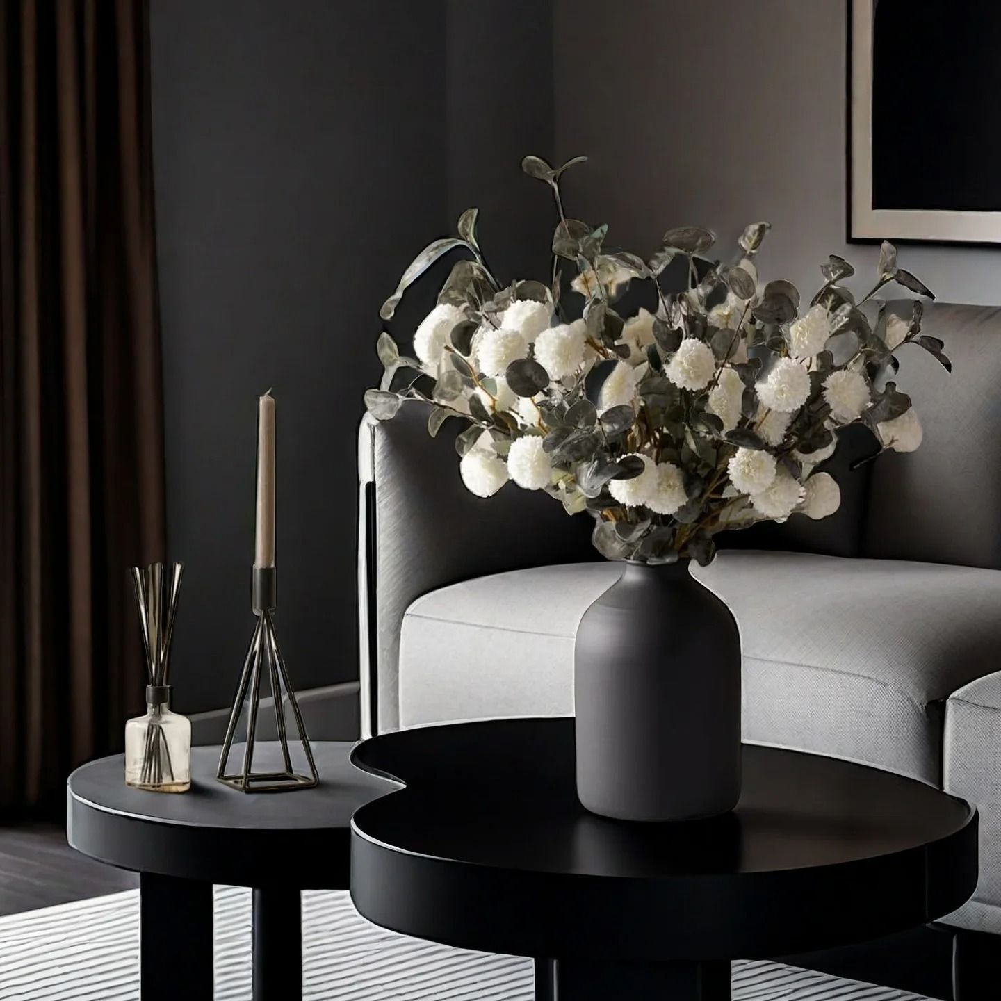 Minimalist Matte Black Metal Vase