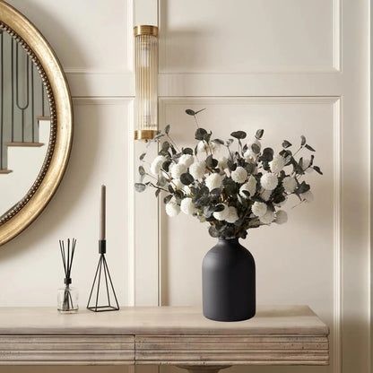 Minimalist Matte Black Metal Vase