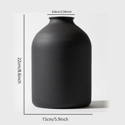 Minimalist Matte Black Metal Vase