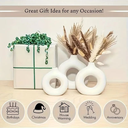 Durable Plastic Modern Decorative Donut Vase