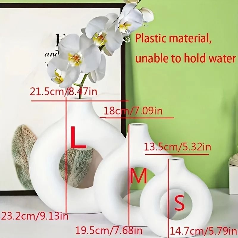 Durable Plastic Modern Decorative Donut Vase