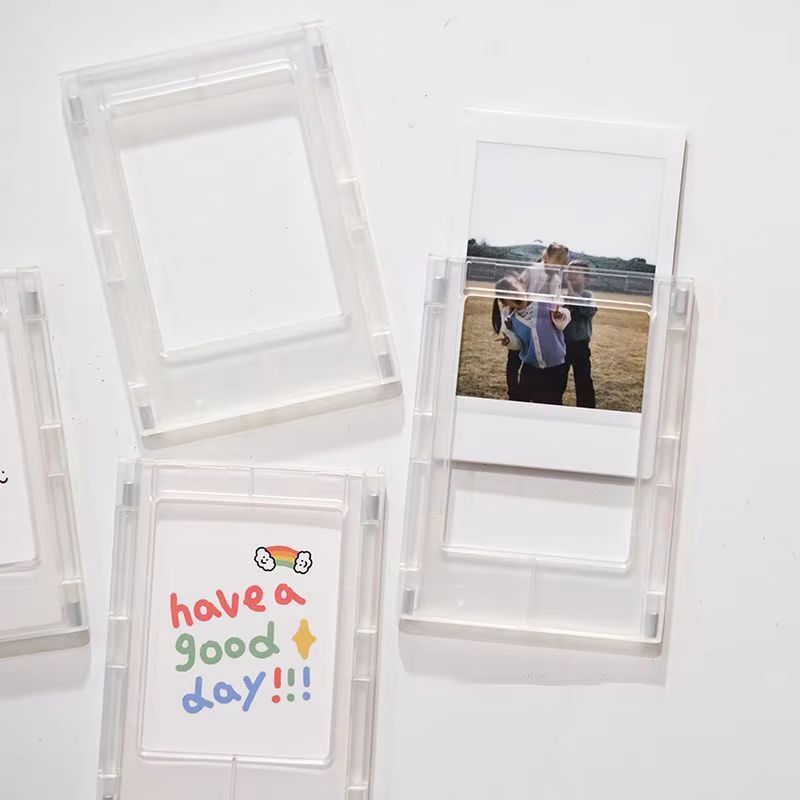 3-Inch Acrylic Magnet Photo Frame for Refrigerator or Display Stand