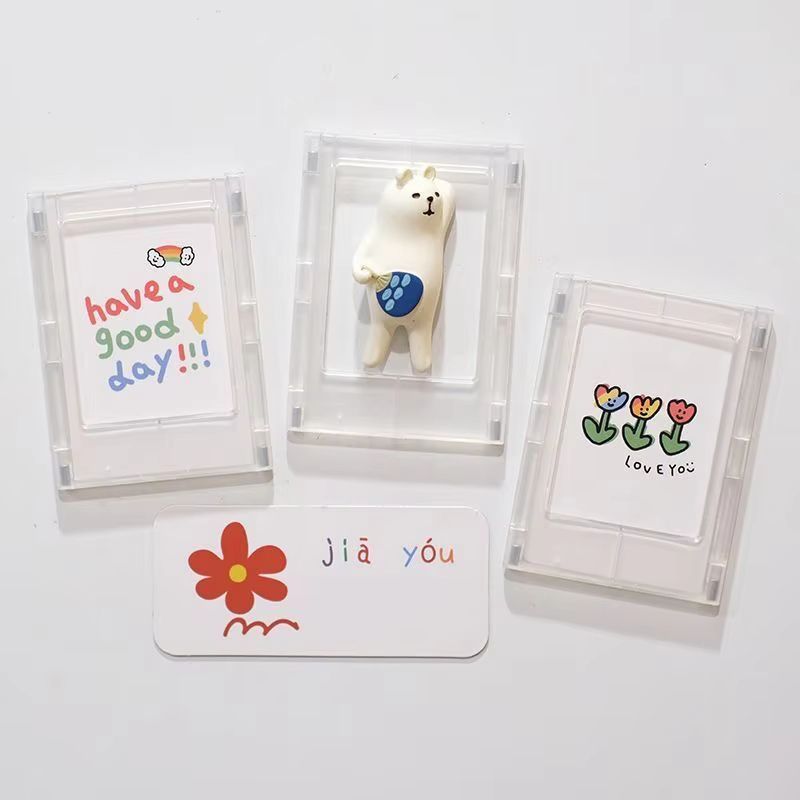 3-Inch Acrylic Magnet Photo Frame for Refrigerator or Display Stand