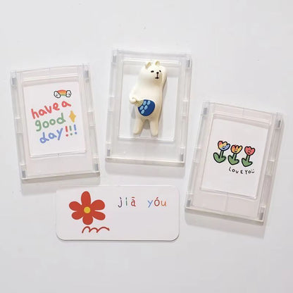 3-Inch Acrylic Magnet Photo Frame for Refrigerator or Display Stand