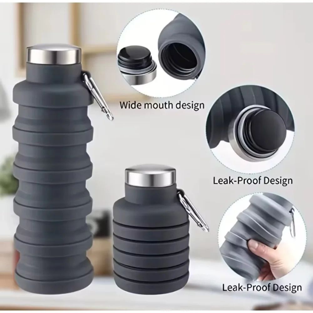 Collapsible Silicone Water Bottle – BPA-Free Foldable Travel Bottle for Hiking & Everyday Hydration