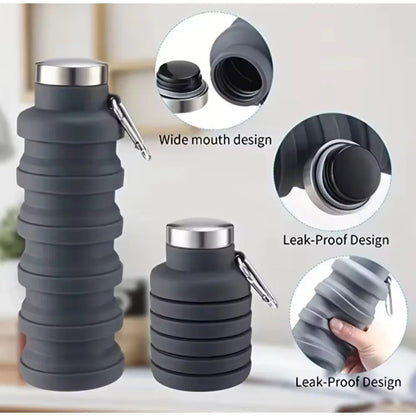 Collapsible Silicone Water Bottle – BPA-Free Foldable Travel Bottle for Hiking & Everyday Hydration