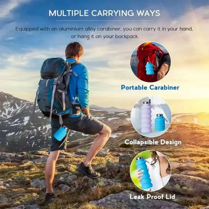 Collapsible Silicone Water Bottle – BPA-Free Foldable Travel Bottle for Hiking & Everyday Hydration