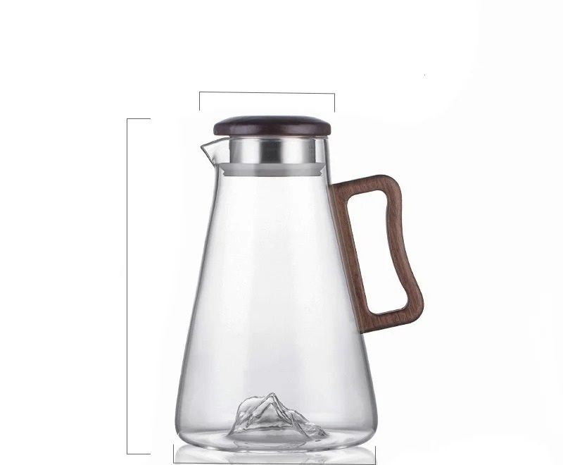 Large Capacity Glass Cold Water Jug Wooden Handle