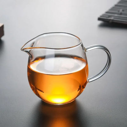 Heat Resisting Clear Glass Tea Pitcher Fair Cup