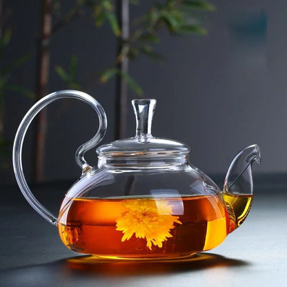 Flower Puer Glass Tea Teapot Kung Fu Tea Maker