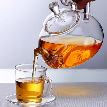 Flower Puer Glass Tea Teapot Kung Fu Tea Maker