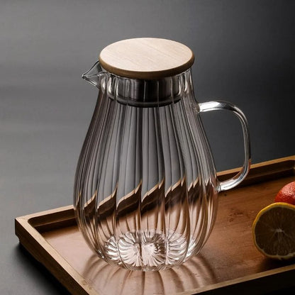 Vertical Stripes High Borosilicate Glass Pitcher