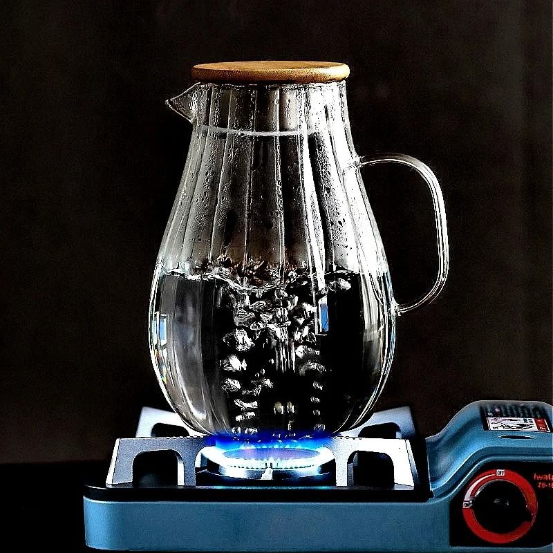 Vertical Stripes High Borosilicate Glass Pitcher