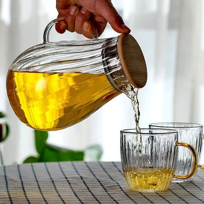 Vertical Stripes High Borosilicate Glass Pitcher
