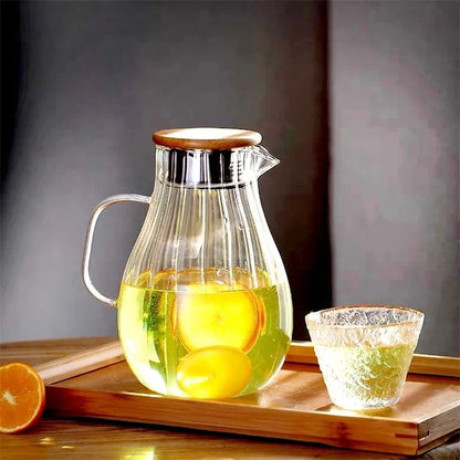 Vertical Stripes High Borosilicate Glass Pitcher