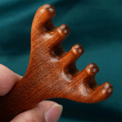 Wood Therapy Gua Sha Massage Comb | Wide Tooth Scalp & Facial Massager for Hair Care, Neck Shoulder Back Relaxation