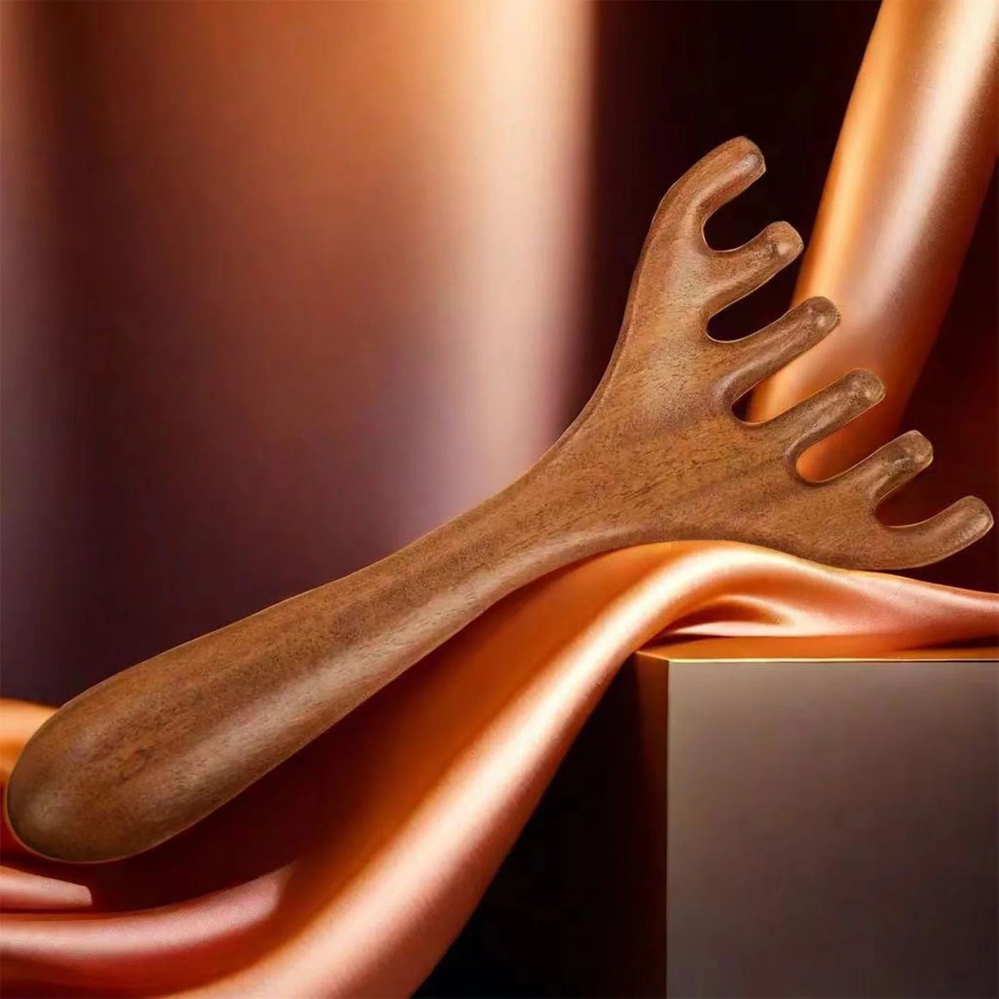 Wood Therapy Gua Sha Massage Comb | Wide Tooth Scalp & Facial Massager for Hair Care, Neck Shoulder Back Relaxation