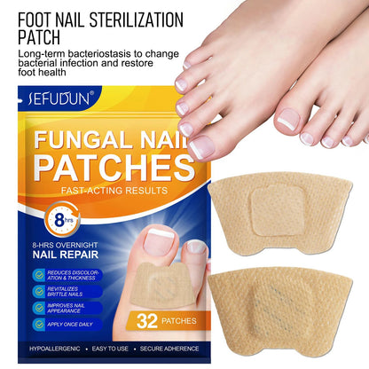 Fast-Acting Toenail Fungus Treatment Patches for Nail Discoloration & Brittle, Peeling, Breaking Thin Nails Repair