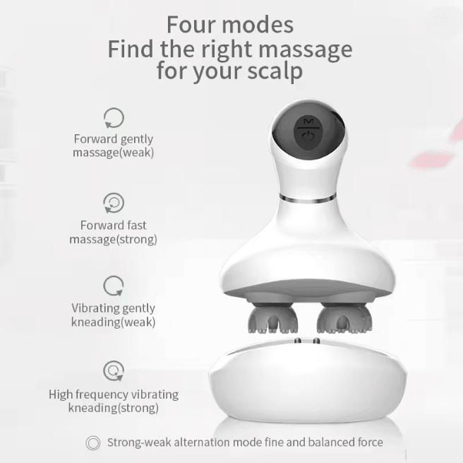 Electric Scalp Head Massager with Vibration Waterproof Wireless Design