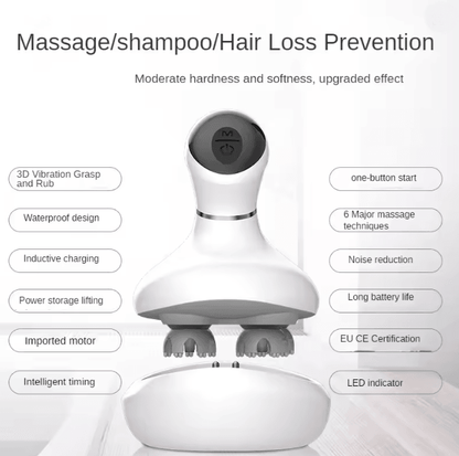 Electric Scalp Head Massager with Vibration Waterproof Wireless Design