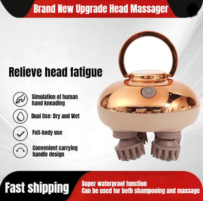 Electric Scalp Head Massager with Red Light Waterproof Detachable Design