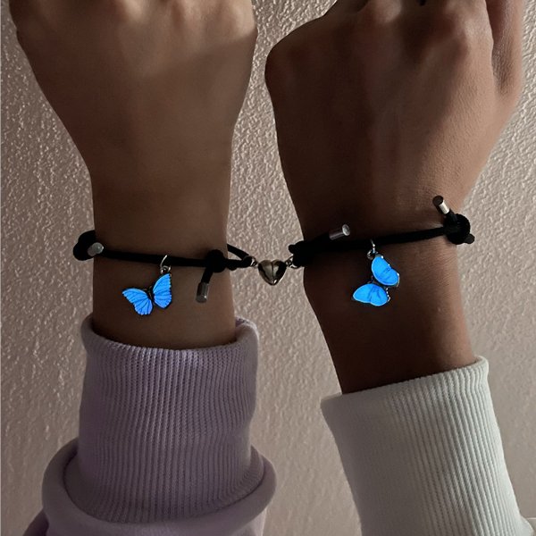 Handmade Braided Rope Matching Bracelet, Romantic Luminous Sun Moon Couple Bracelets for Women Men, Valentine's Day