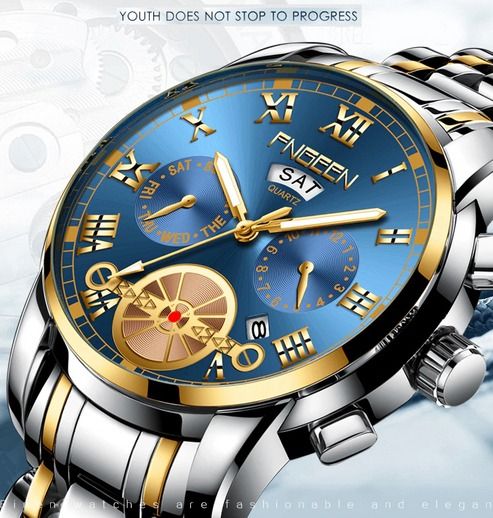 Mens Stainless Steel Watch Waterproof Quartz Classic Wristwatch
