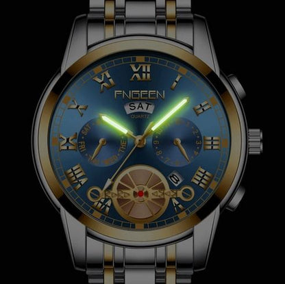 Mens Stainless Steel Watch Waterproof Quartz Classic Wristwatch
