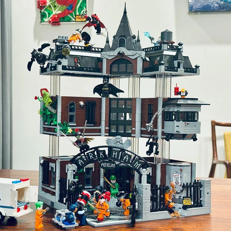 Arkham Asylum Architectural Building Set – Superhero Collectible Display Model for Adult