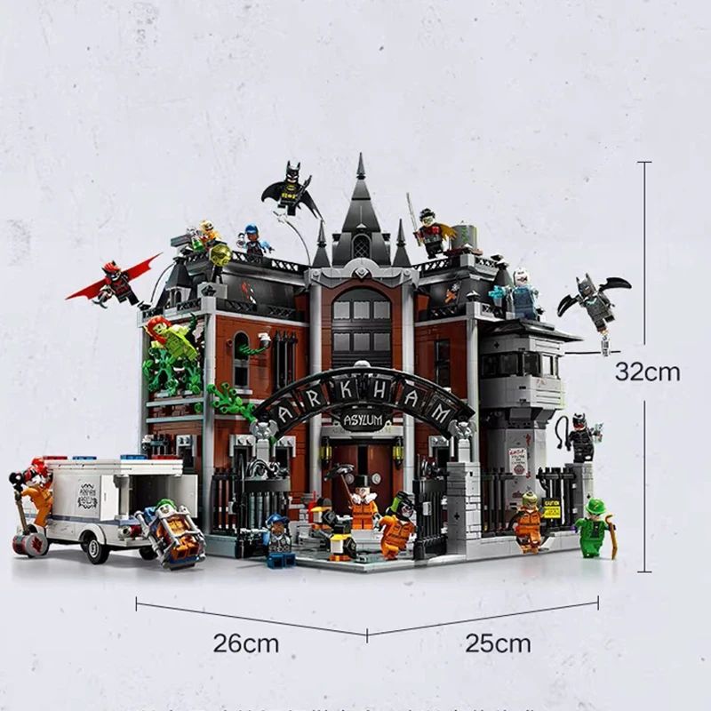 Arkham Asylum Architectural Building Set – Superhero Collectible Display Model for Adult