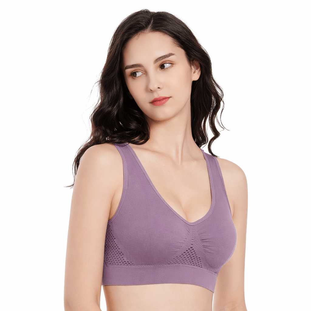 Women Seamless Sports Bra Top with Removable Padding Breathable Fitness Bra