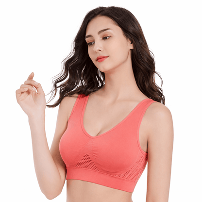 Women Seamless Sports Bra Top with Removable Padding Breathable Fitness Bra