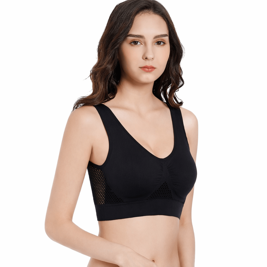 Women Seamless Sports Bra Top with Removable Padding Breathable Fitness Bra