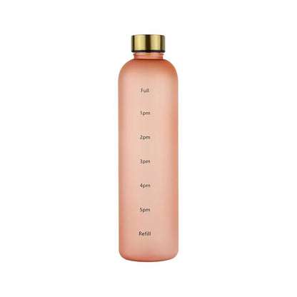 1L Water Bottle with Time Marker Leakproof Frosted Sports Bottle for Gym Fitness Outdoor and Travel 33.81 fl oz