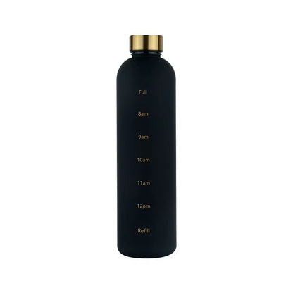1L Water Bottle with Time Marker Leakproof Frosted Sports Bottle for Gym Fitness Outdoor and Travel 33.81 fl oz