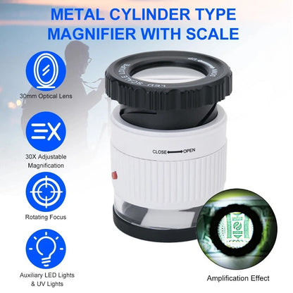 Professional 30X Precision LED Scale Loupe